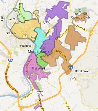 map of morgantown wv