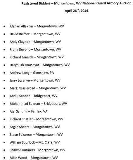 armory site registered bidders